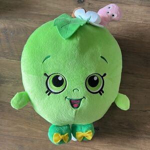 2013 Moose Shopkins Green Apple Blossom With Pink Worm plush 12 inches